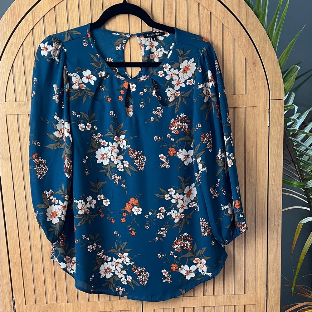 Papermoon Teal Floral Blouse